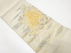 プラチナ箔花車草華文織出し袋帯